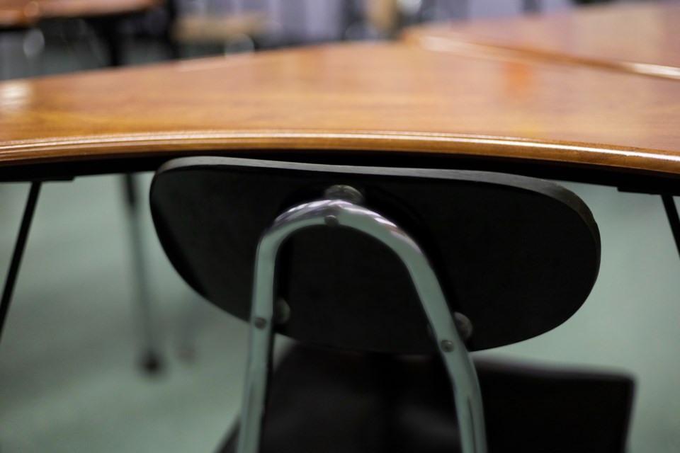 emptyschooldeskchair