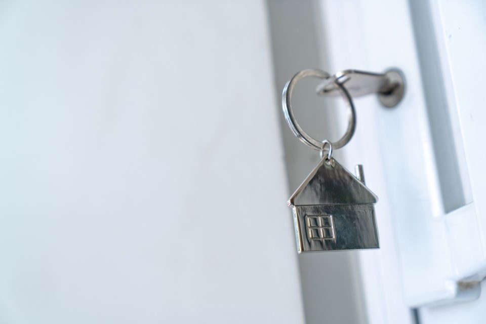 house key in door