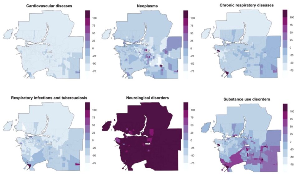 Mortality rate change in Metro Vancouver