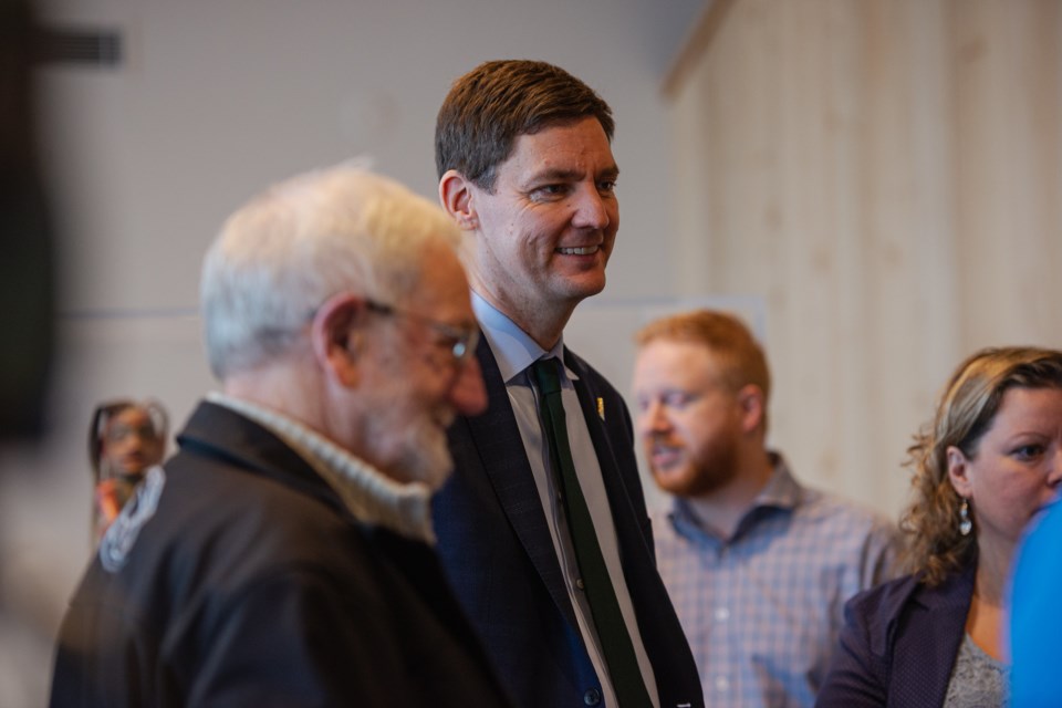 Premier David Eby during an announcement on March 17, 2023.