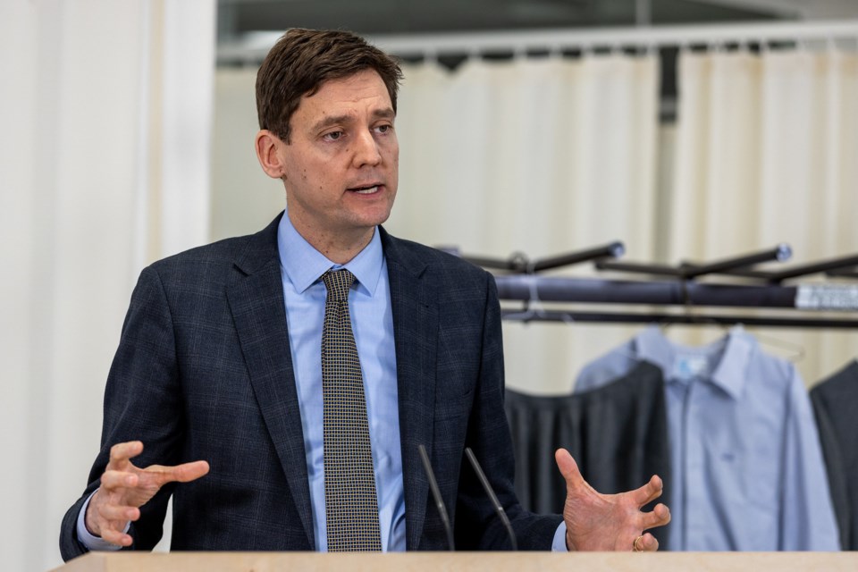 Premier David Eby during a January 2023 press conference.