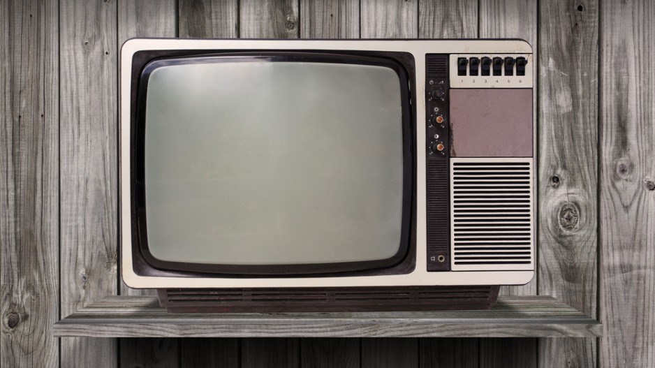 old_television_wood_background