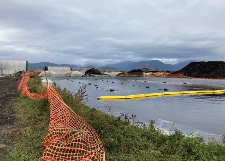 Net Zero Waste Abbotsford Inc.'s primary aeration pond before the November floods. The facility was submerged in water, leading to another round of violations under the province's environmental regulations. B.C. government