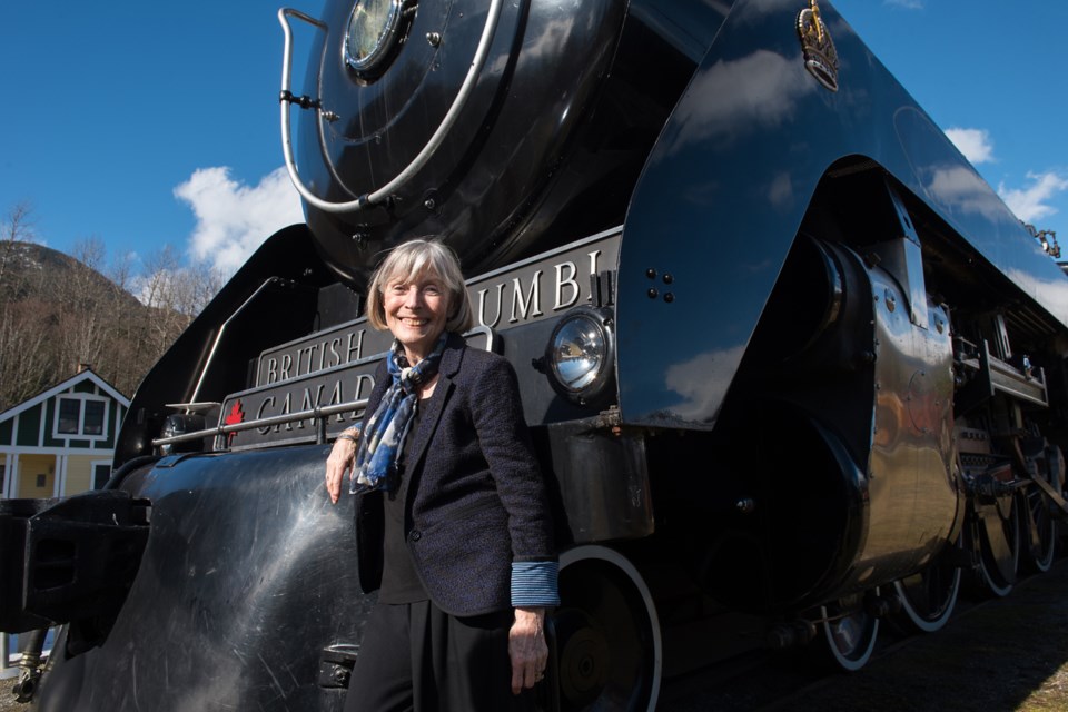 Valerie Vrlak attended the 40th anniversary of the Royal Hudson Jubilee Tour at Squamish’s West Coast Railway Heritage Park. Vrlak was responsible for the tour’s media relations through Vrlak Robinson Advertising, owned by husband Steve Vrlak and Red Robinson. Photo Rebecca Blissett