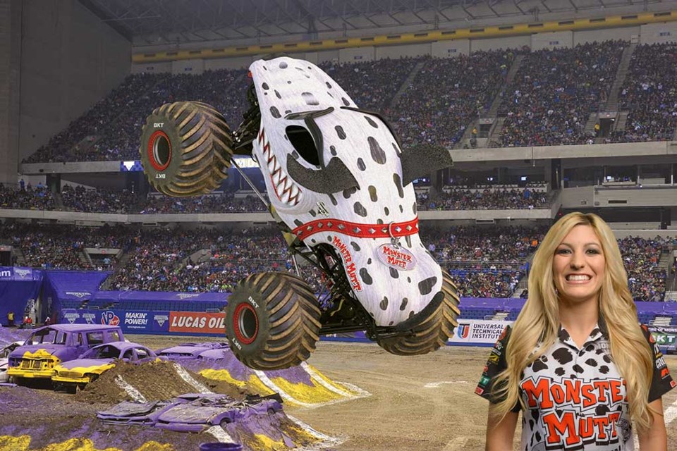 Cynthia Gauthier will be behind the wheel of Monster Mutt Dalmatian when the Monster Jam Triple Threat Series makes its Vancouver debut at the Pacific Coliseum the weekend of April 7, 2017.