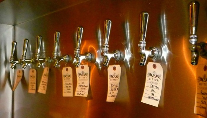 With 60-plus bottles and eight rotating taps, Bitter is a beer and sausage lover's paradise.