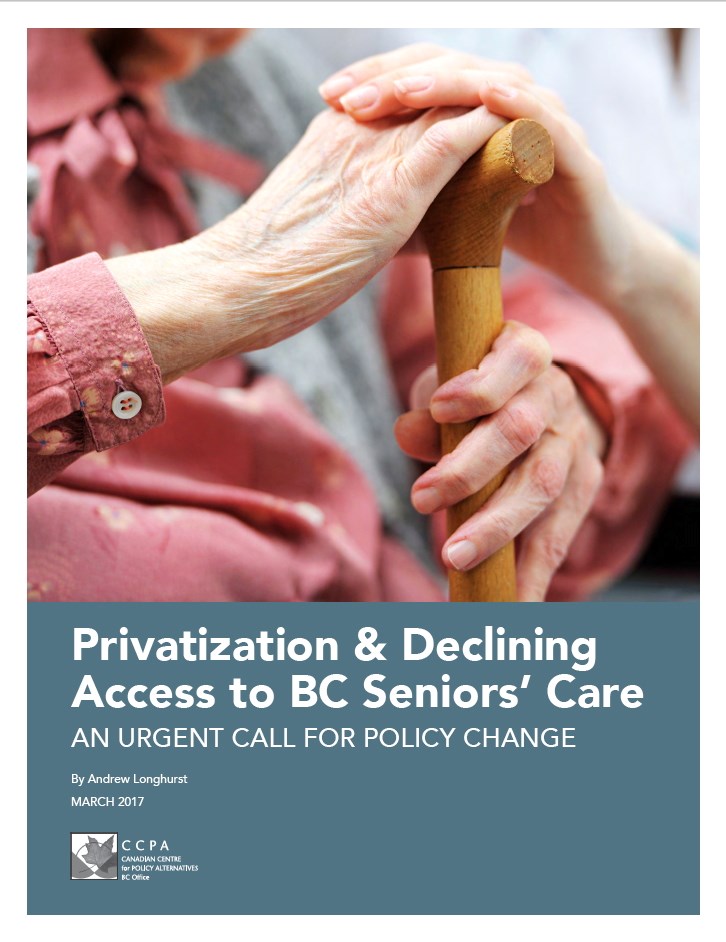 Photo - Canadian Centre for Policy Alternatives study, B.C. seniors care