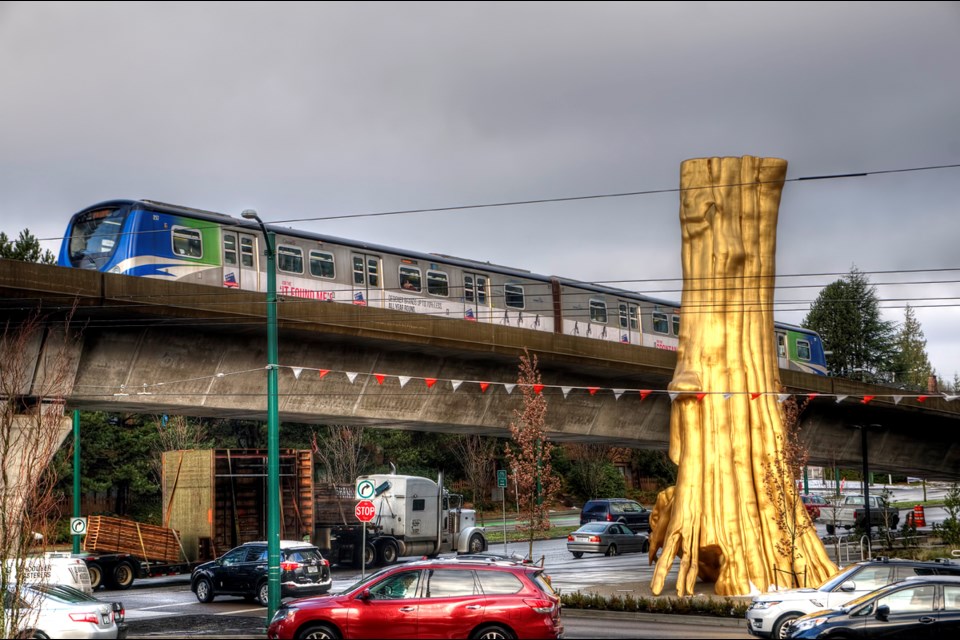 Columnist Michael Geller isn't fond of Douglas Coupland's hollow tree installation on a small plaza at Cambie and Marine Drive. Photo Chung Chow