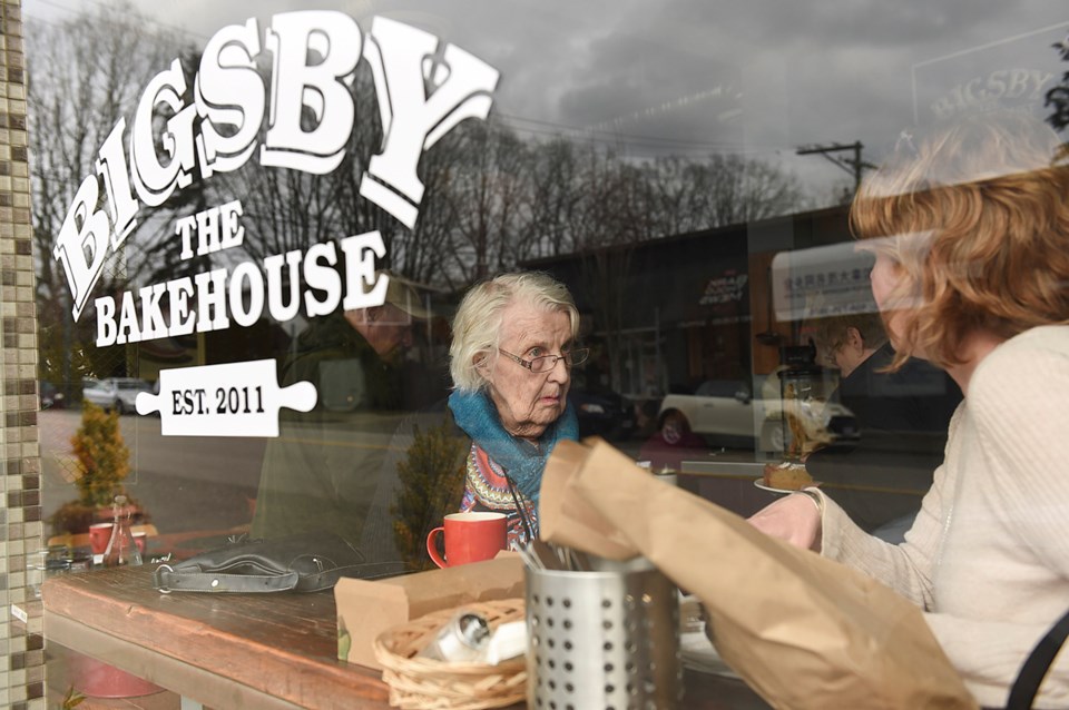 Janet and Barbara Enefer have a bite to eat at Bigsby, the Bakehouse on MacKenzie Street. Photo Dan