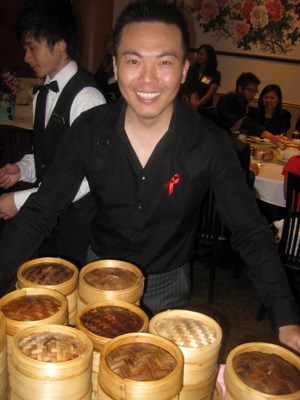 OMNI news anchor Bowen Zhang served up sweet dumplings at Celebrity Dim Sum benefiting AIDS Vancouver's Asian Community Outreach program.