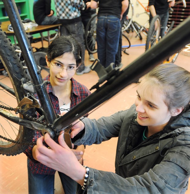 Maha Al-Fahim and Jelena Lazic at King George secondary.