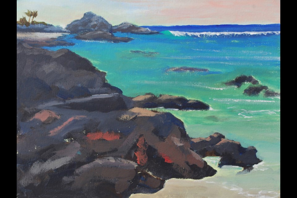 Paradise II, a watercolour by Audrey Bakewell, is part of the Paints ’n’ Bloom art show and sale at GardenWorks at Mandeville.
