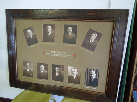 A photograph of past presidents graces the wall of the Vancouver Lawn
Bowling Club at Queen Elizabeth Park. The club celebrates its 100th
anniversary this year.