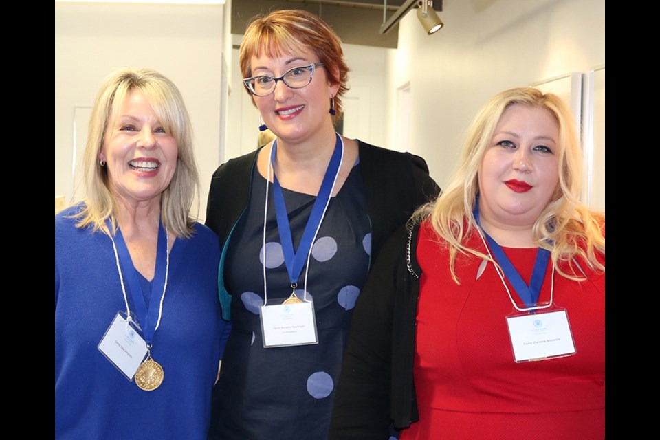Cate Simpson, Annette Rawlinson and Shelome Bouvette of Les Dames d'Escoffier's Vancouver chapter at the April 3 scholarship presentation at Savoury Chef.