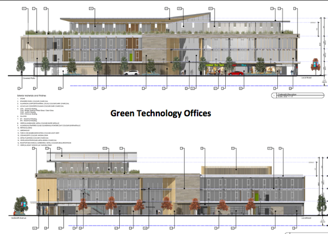 The green technology building proposed to be built on Squamish' oceanfront peninsula.