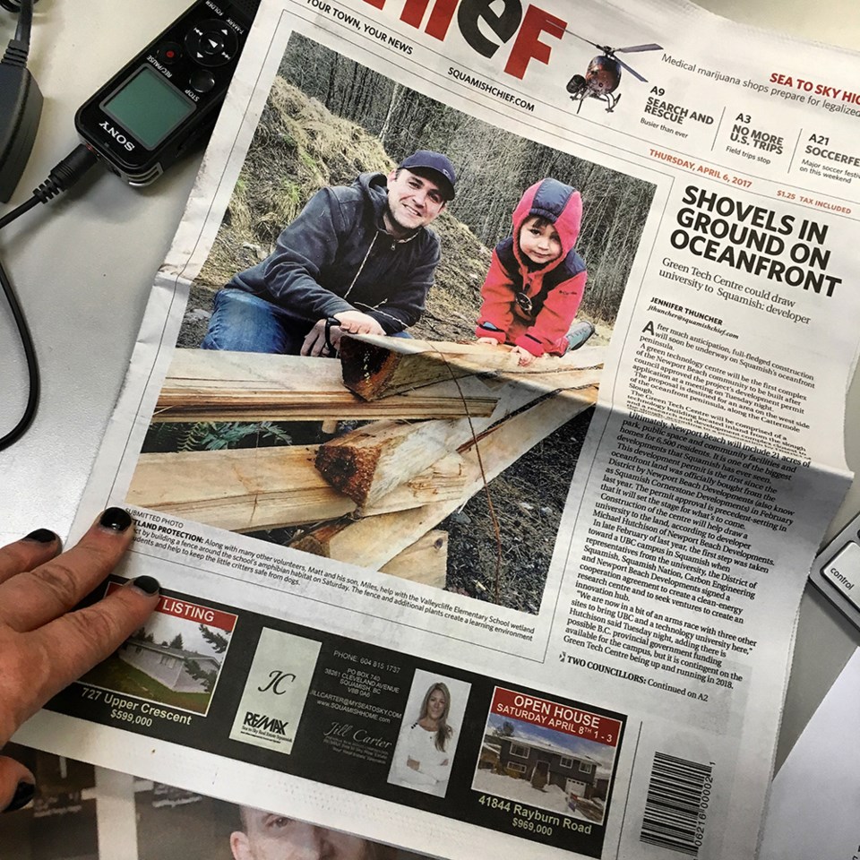 The Squamish Chief newspaper.