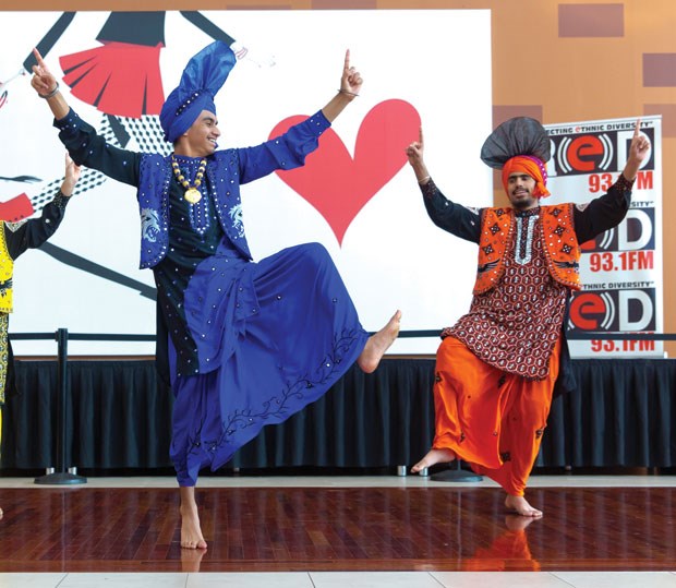 Bhangra dancers entertained shoppers at Tsawwassen Mills last Saturday afternoon as the shopping centre celebrated Vaisakhi.