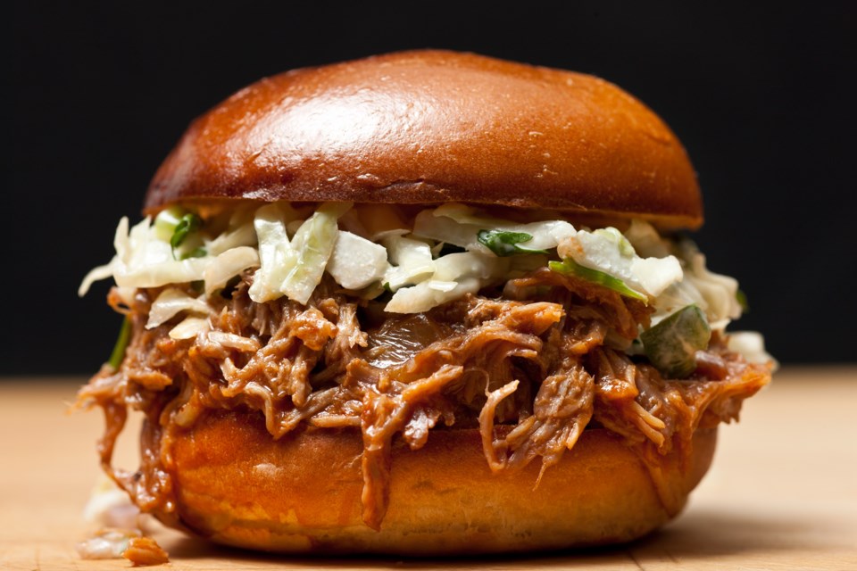 food pulled pork sandwich