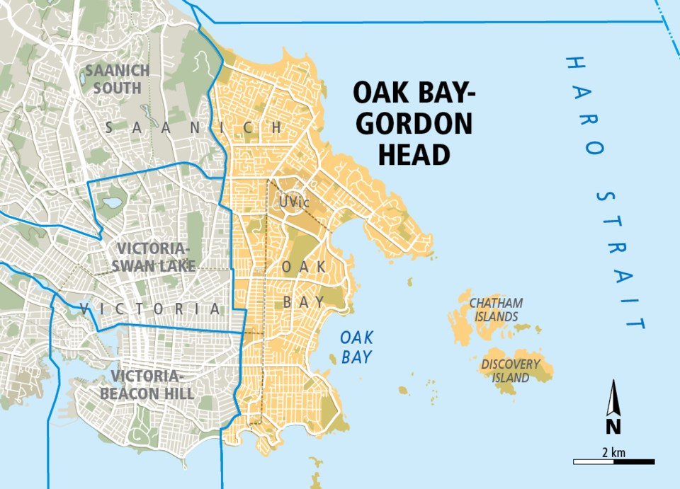 2017 provincial riding map, Oak Bay-Gordon Head