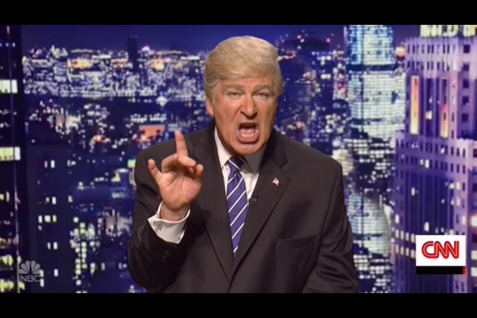 Alec Baldwin as U.S. President Donald Trump in a recent Saturday Night Live sketch.