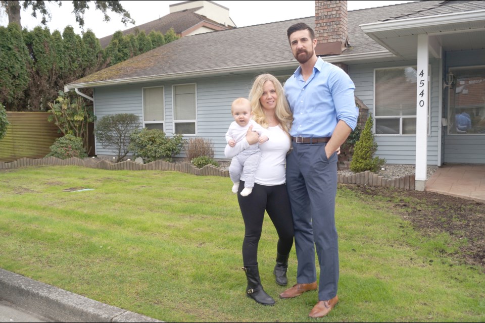 The Watts family typifies the ‘missing middle’ of prospective local home buyers, who are now in bidding wars for what Karly says is not ‘ideal’ family-oriented housing. Photo by Graeme Wood/Richmond News