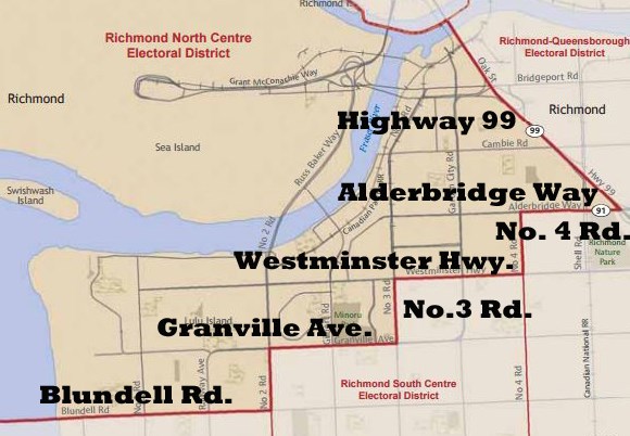 Richmond North Centre riding boundaries