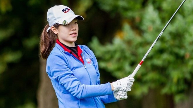 Emily Leung won her first GNAC women's golf title.