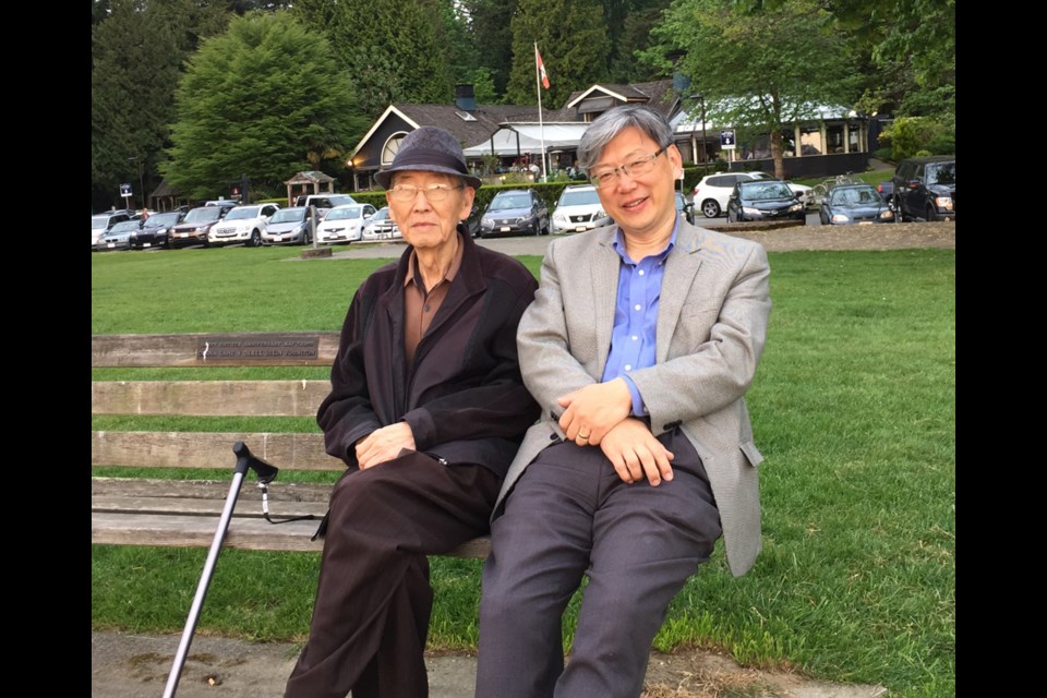 The late Jung Eun Hwang, left, with his son Michael. Hwang died last year at the age of 87, partially due to a lack of culturally-sensitive residential care, according to Michael.