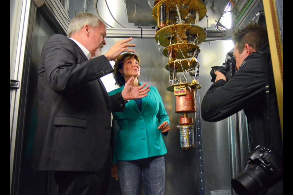 B.C. Liberal leader Christy Clark toured Burnaby's D-Wave Systems Friday morning.