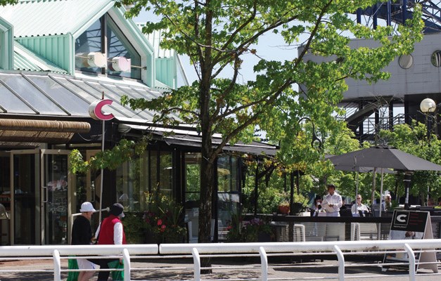 C Restaurant's shoreside patio appeals equally to shade seekers and sun worshippers.