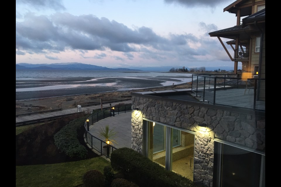 The expansive view from the Beach Club Resort in Parksville. Photo Sandra Thomas