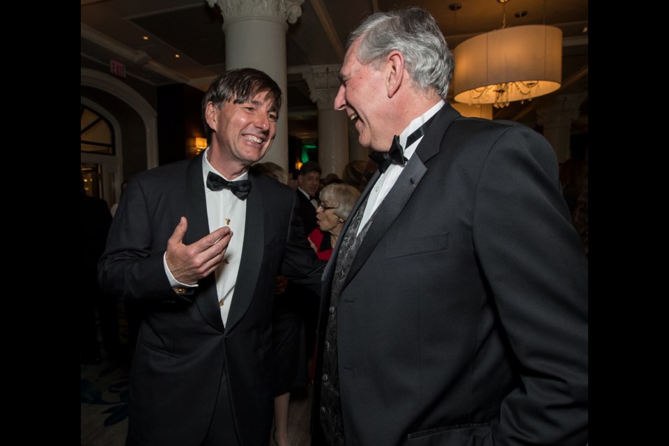 Don Mattrick, Peter B. Gustavson School of Business Distinguished Entrepreneur of the Year, left, with Gustavson Dean Saul Klein
