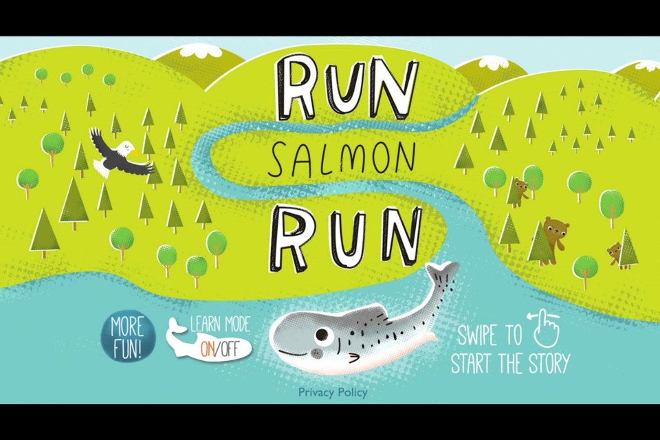 Run Salmon Run is an app based on the popular book of the same name brought to life by children's duo Bobs & Lolo.