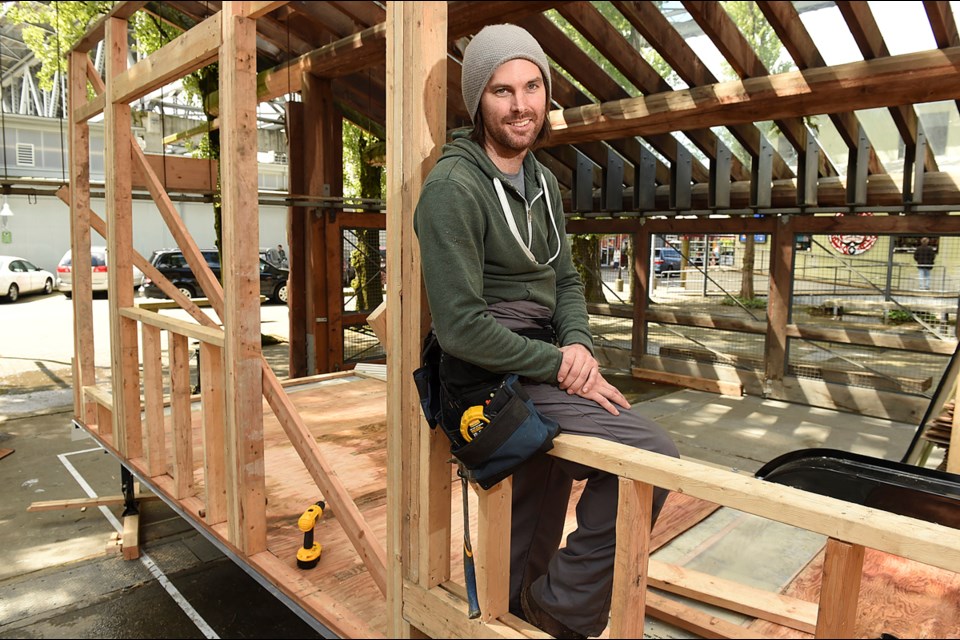 Callahan Tufts and a crew of volunteers will be building a tiny home as part of B.C. Tiny House Collective’s Go, Go Tiny event outside Science World May 20. Photo Dan Toulgoet