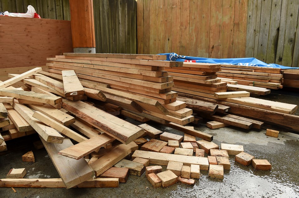 Callahan Tufts collected wood from transfer stations to use to build his tiny house. Photo Dan Toulg