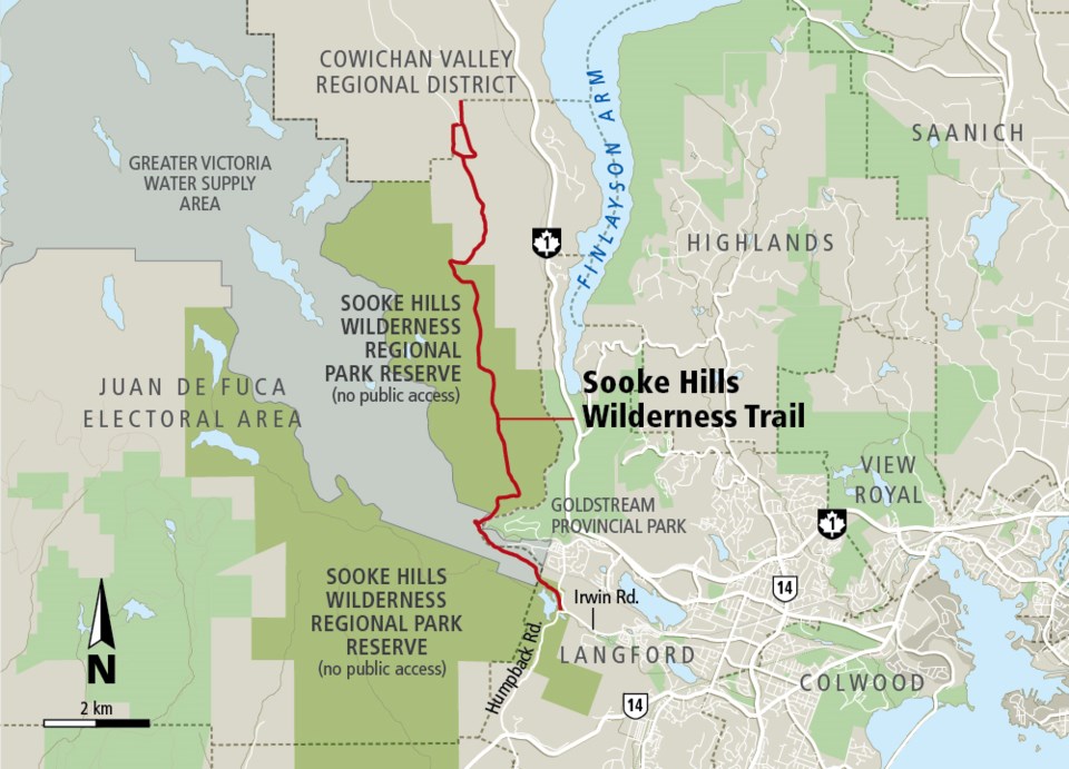 Sooke Hills Wilderness Trail map