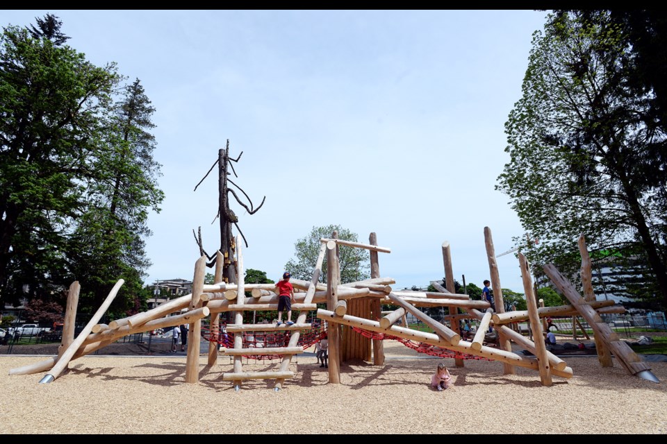 The new climbing structures at Sapperton Park are built to entertain and challenge kids of all ages. the grand opening of the new playground is on Monday, June 25.