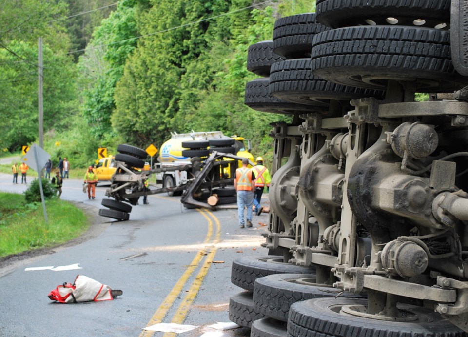 Logging truck crash