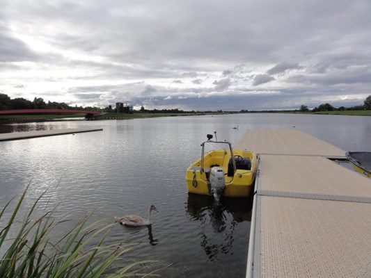 A view from the dock of the Eton College Rowing Centre at Dorney Lake, site of Olympic rowing and kayaking in 2012.