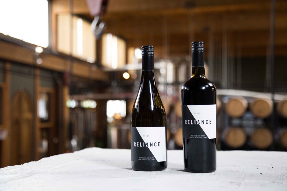 Vancouver Urban Winery's new premium, in-house wine series titled Reliance.