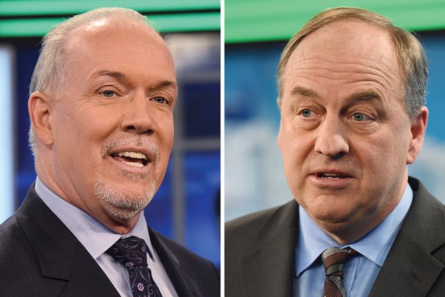 NDP leader John Horgan and Green Party leader Andrew Weaver have joined forces to defeat the Liberals.