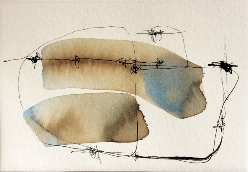 A pen and ink work titled Hello by Trisha Joel, part of the Connecting the Lines exhibit that opens at Sunshine Coast Art Gallery June 7.