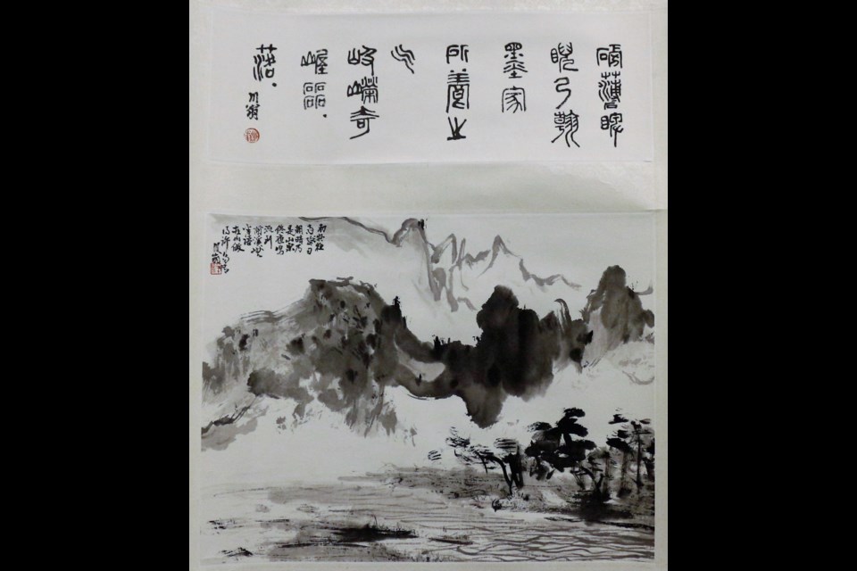 Untitled, Lui Luk Chun painting in ink on paper, mounted as a scroll