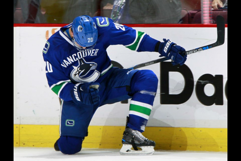 Brandon Sutter celebrates