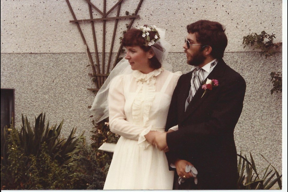 Lee Mackenzie and Kenner Jones at their wedding reception in 1982.