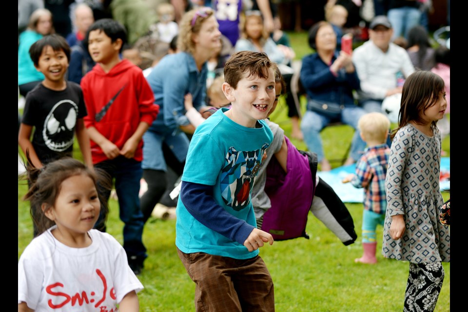 Fionn Brosnan, 7, dances at the annual Queensborough Children's Festival.
