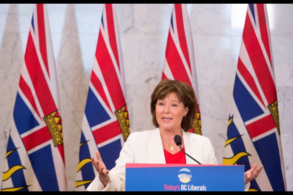 B.C. Premier Christy Clark gives a speech in Vancouver on Wednesday, June 21, 2017.