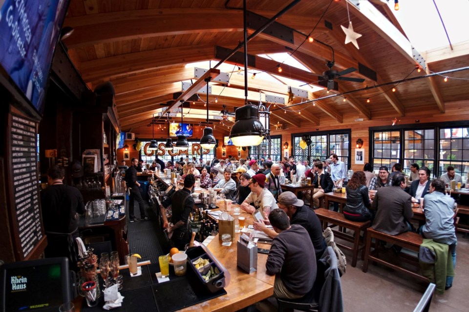 The Rhein Haus is a massive Bavarian-themed beer hall with indoor bocce courts.