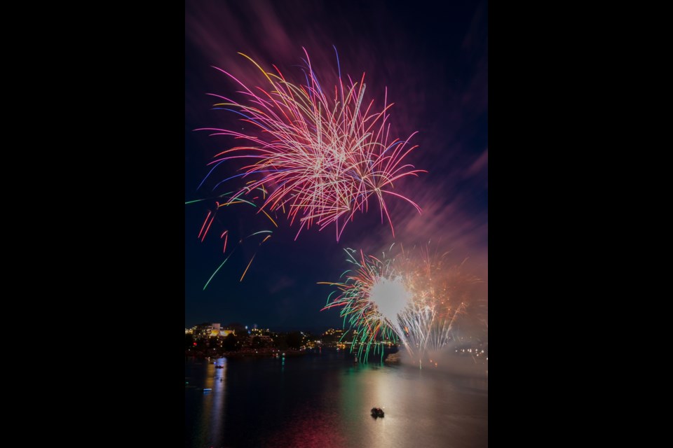 THe Canada Day fireworks over the harbour on Saturday.