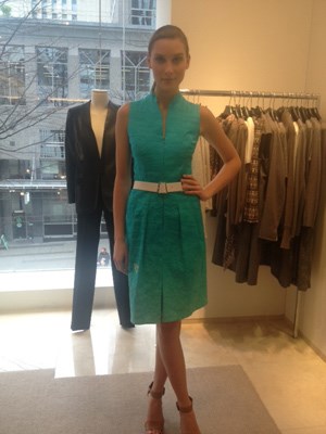 A spring kind of green. Dress by Akris SS2013.